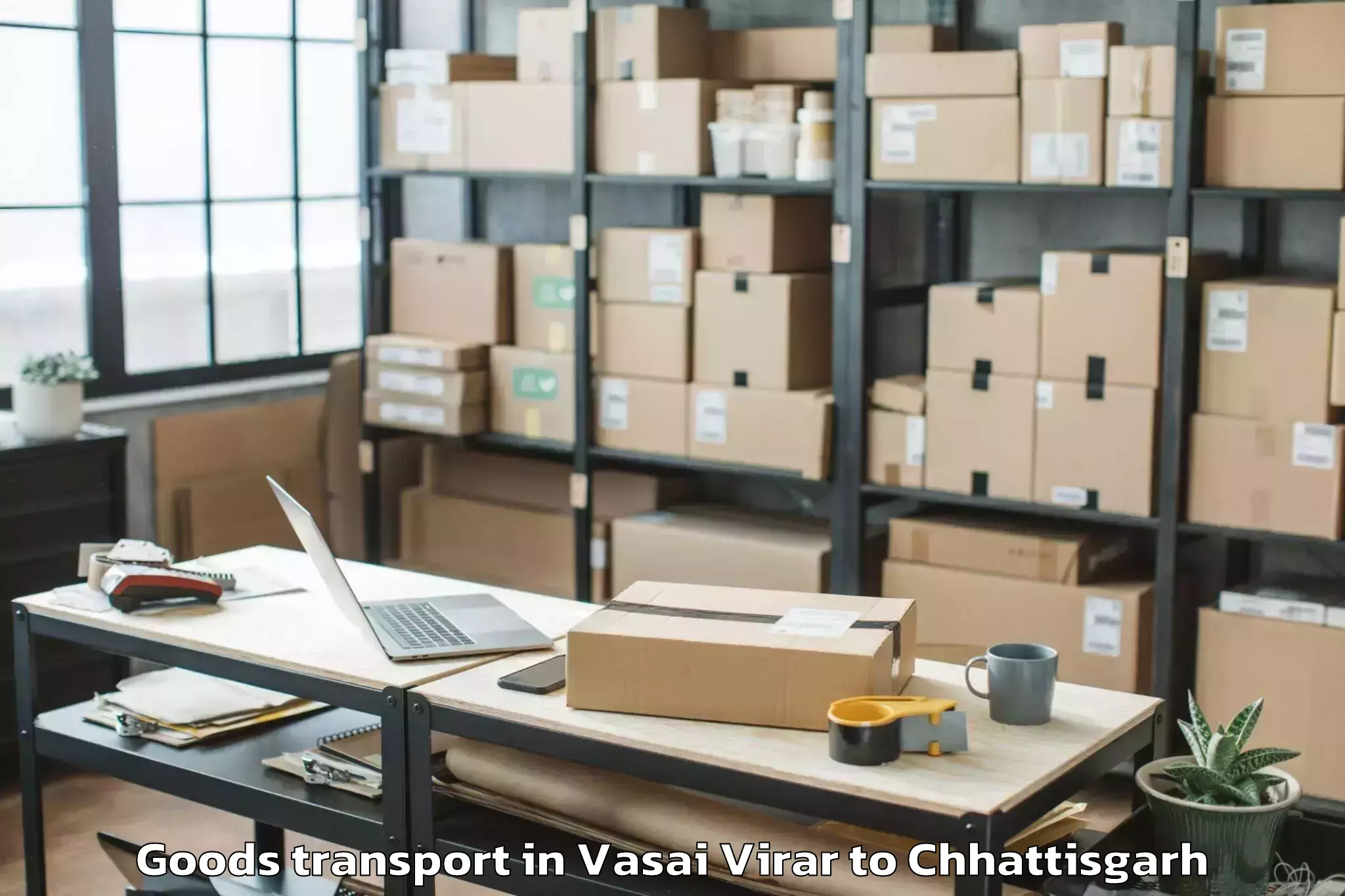 Book Vasai Virar to Dharamjaigarh Goods Transport Online